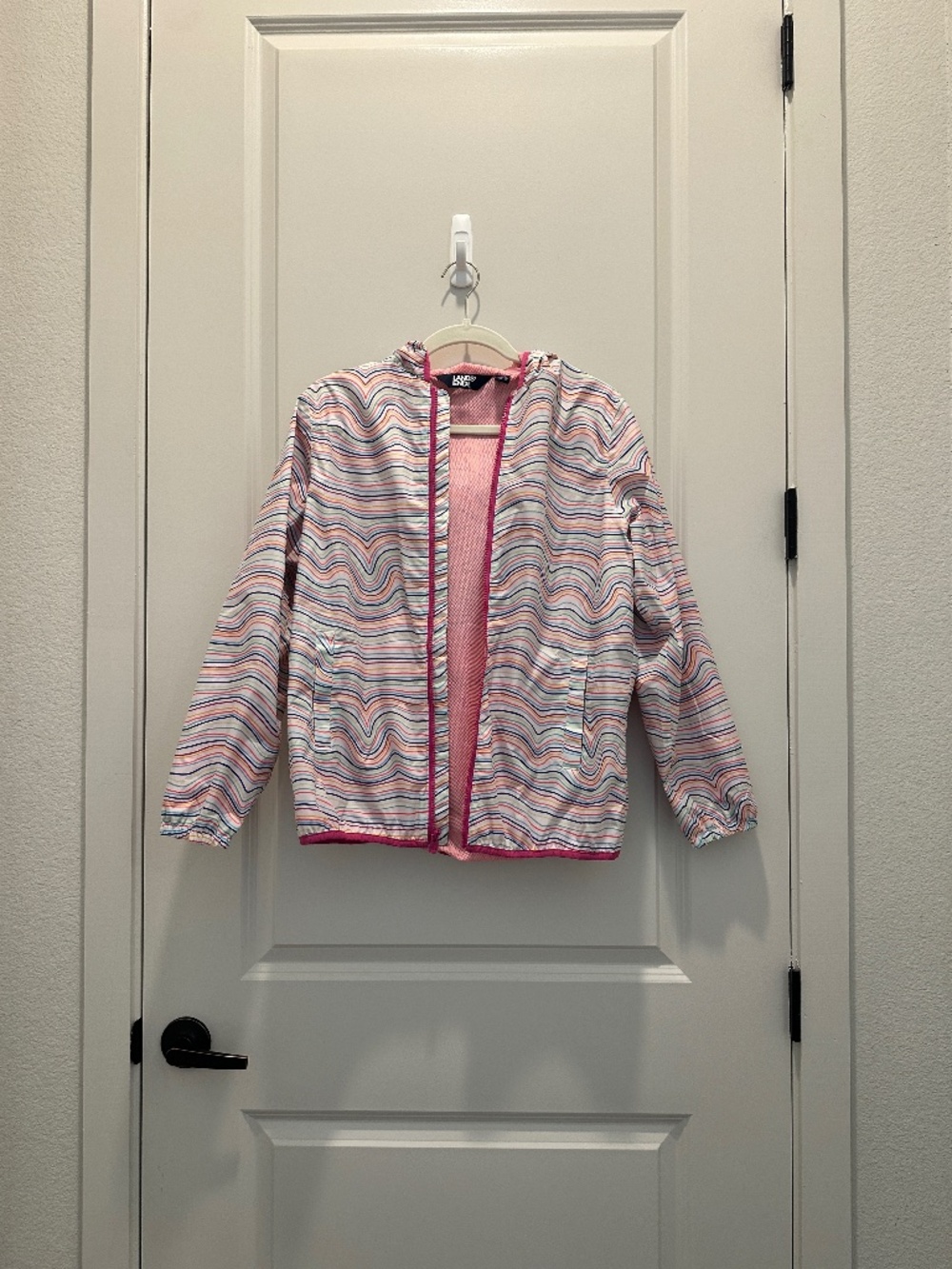 Lands End Colorful Rain Jacket - Size kids XL